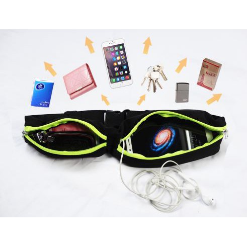 #LC-Bag Tas Lari Pinggang Olahraga 2 Kantong Running Waist Bag