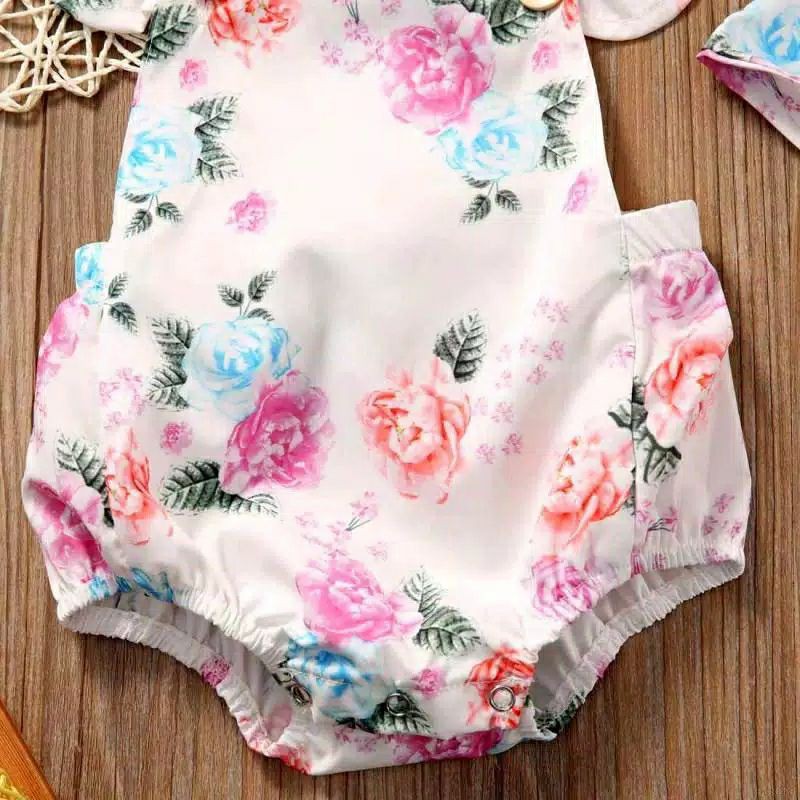 Jumper Flower Pink White Blue Jumper Pita Jumper Bandana Baju Bayi Romper Bayi Lucu Korean baby