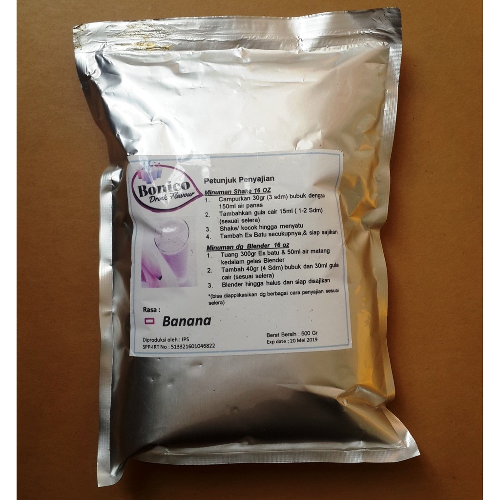 

BONICO BANANA Drink Powder 1kg bubuk minuman Pisang ice blend milk shake Innovasishop gedang