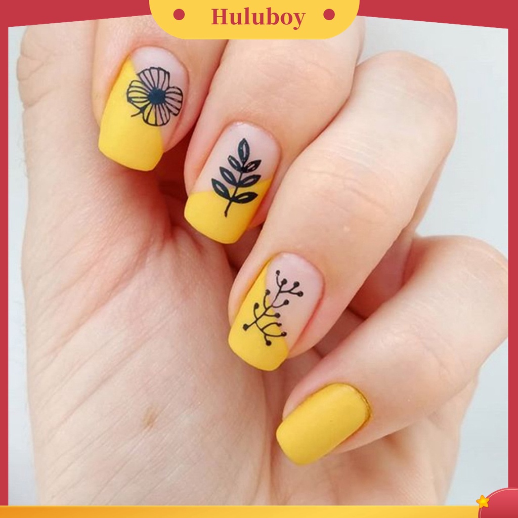 Huluboy Huluboy♡ Plat Stempel Transfer Gambar Bunga Butterfly Untuk Manicure