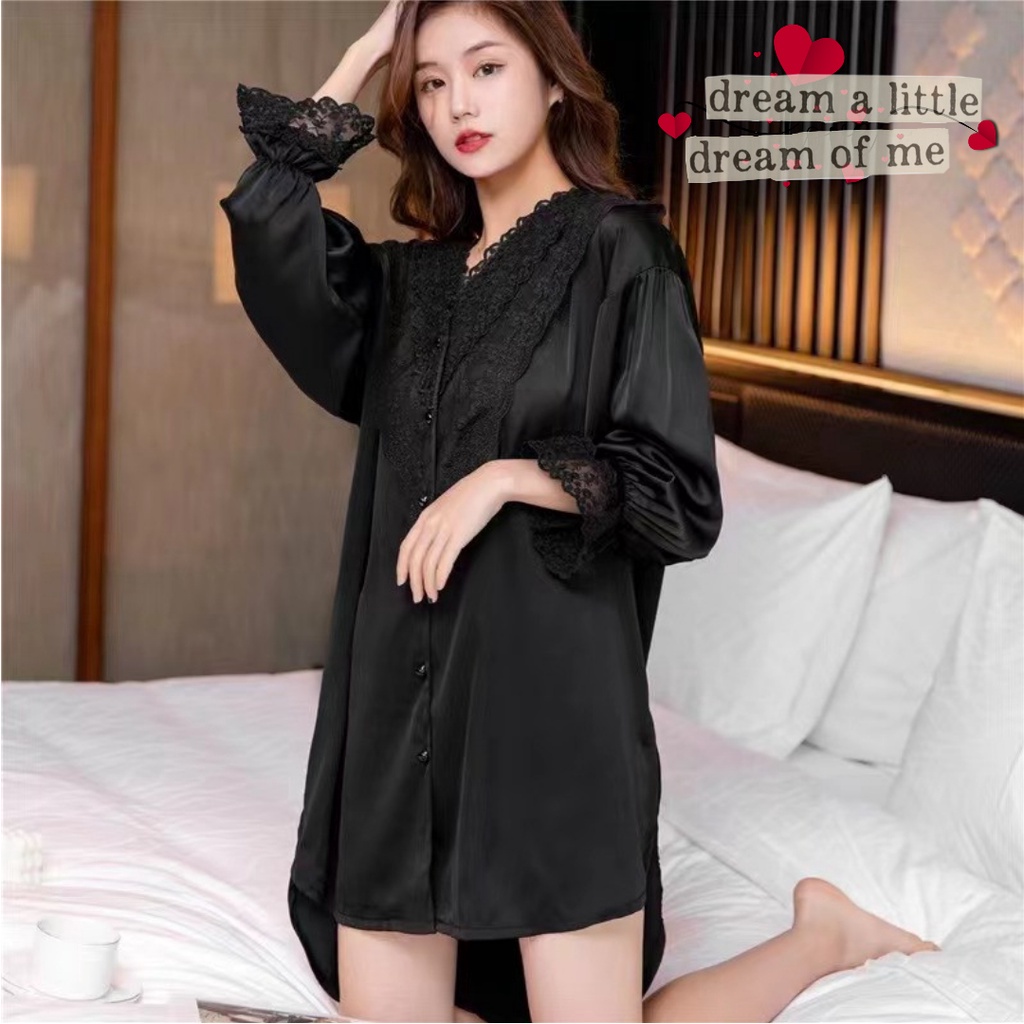 Dress Satin Daster Sexy Night Dress Sleepwear 61173231