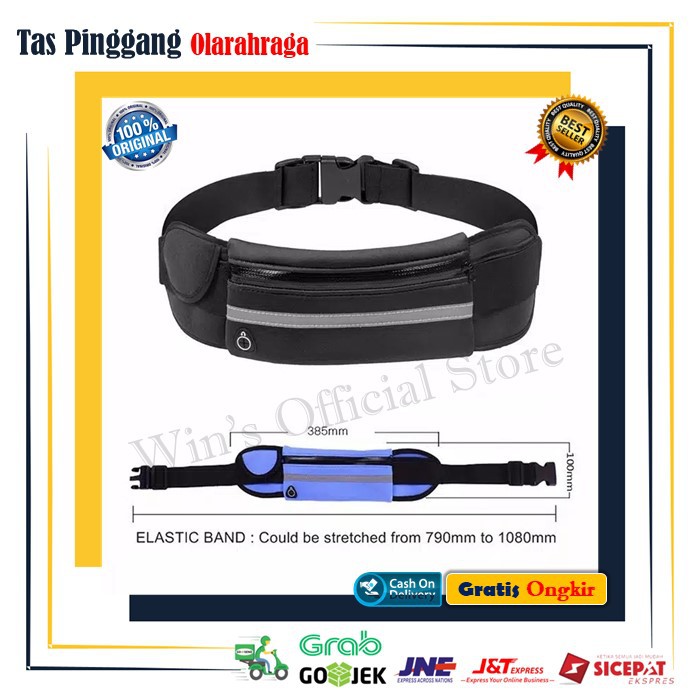 Tas Pinggang Olahraga Lari Pria Wanita Waistbag Waterproof Running Belt Bahan Elastis dan Murah