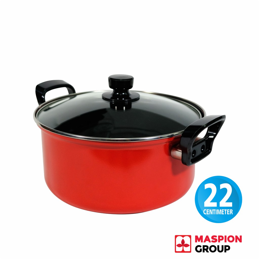 Maspion Panci  Dutch Oven 22cm Merah Shopee Indonesia