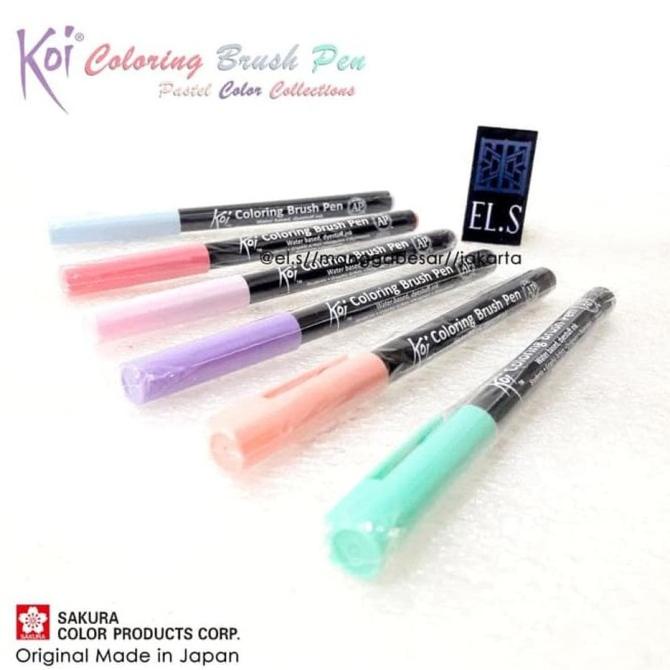 

(BISA COD) HARGA SPESIAL Sakura Koi Coloring Brush Pen Pastel Collection Set 6 TERPERCAYA Kode 205