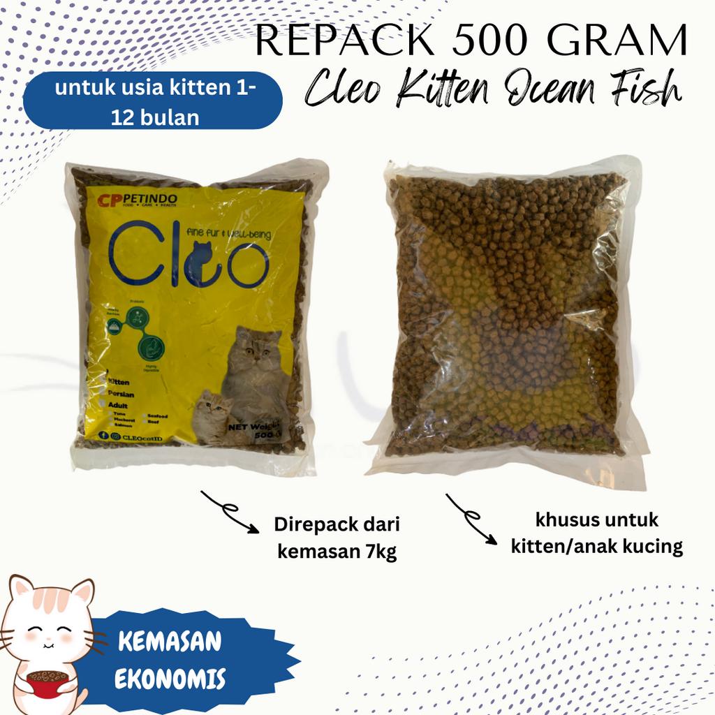 MAKANAN KUCING CLEO KITTEN OCEAN FISH 500 GR 500GR CATFOOD CAT FOOD REPACK