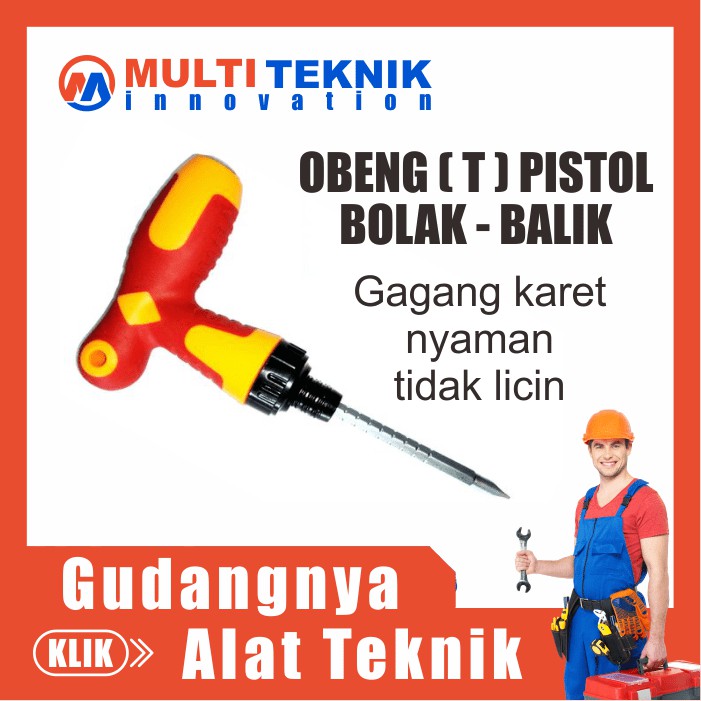 Obeng Set Plus Bolak Balik Multifungsi Serbaguna Min T Perkakas Tangan