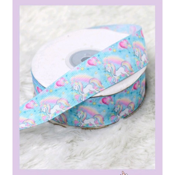 

Pita Grosgrain unicorn sz 2,5 cm per 1 yard (90 centi)