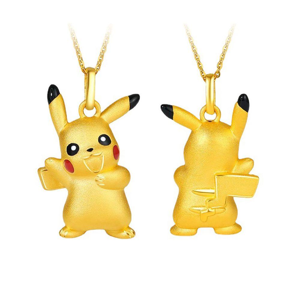 [Elegan] Kalung Kartun Trendi Hadiah Sederhana Pikachu Rantai Klavikula Keberuntungan Cincin Jari Perempuan