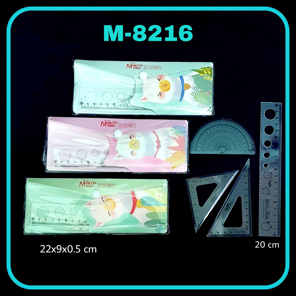 

ILP Penggaris Set 20cm M-8216 / Penggaris Segitiga / Penggaris / Ruler
