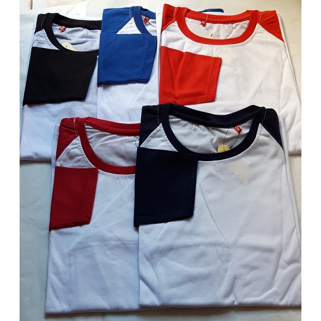 Kaos Raglan Polos body putih lengan panjang