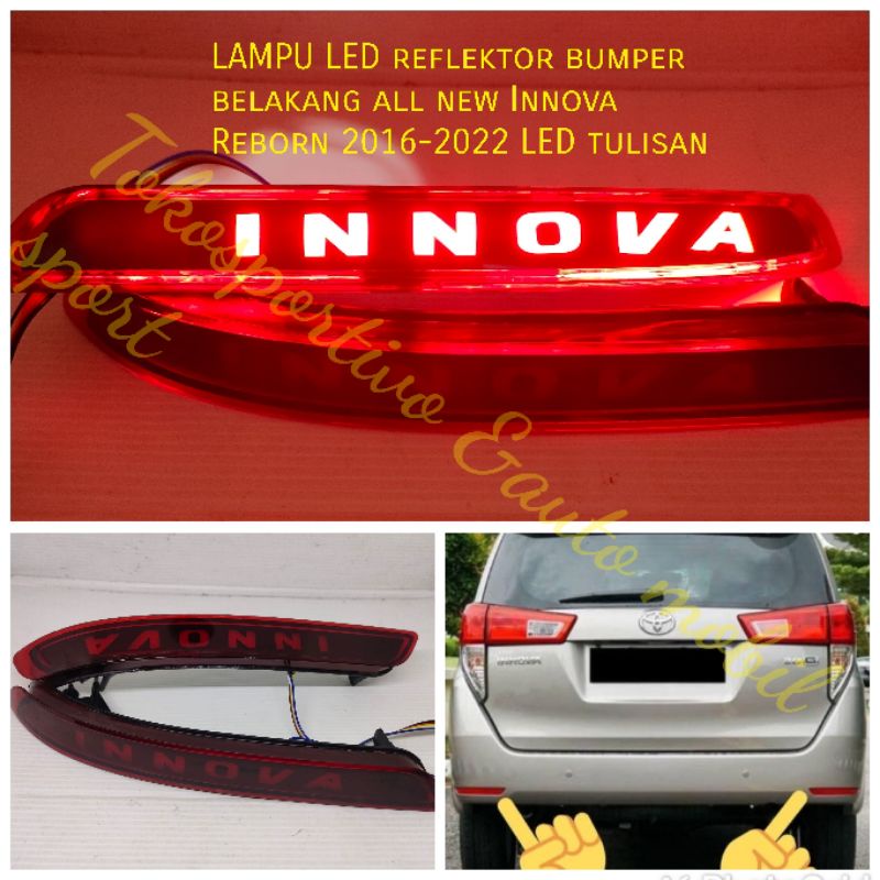 Lampu LED reflektor bumper belakang all new Innova Reborn 2016-2022 LED Tulisan Innova