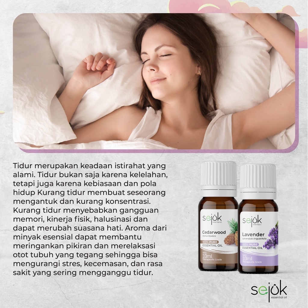 SEJUK Paket Deep Sleep Essential Oil / Paket Hemat Aromaterapi Tidur Lelap Pure 100%