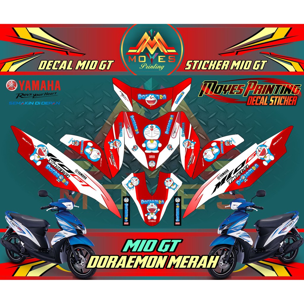 Jual Decal Yamaha Mio GT Sticker Full Body Mio GT Doraemon Merah Indonesia Shopee Indonesia