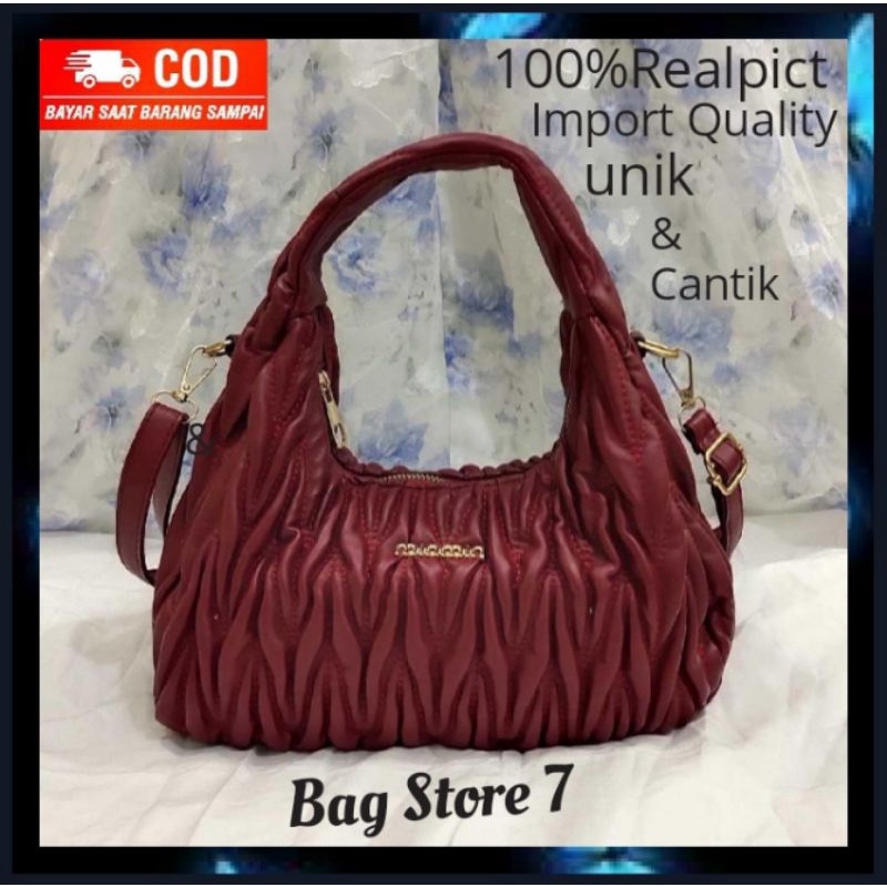 TAS SHOULDER BAG VINTAGE SELEMPANG BAHU WANITA CEWEK REMAJA PEREMPUAN IBU IBU IMPORT TERBARU CANTIK 
