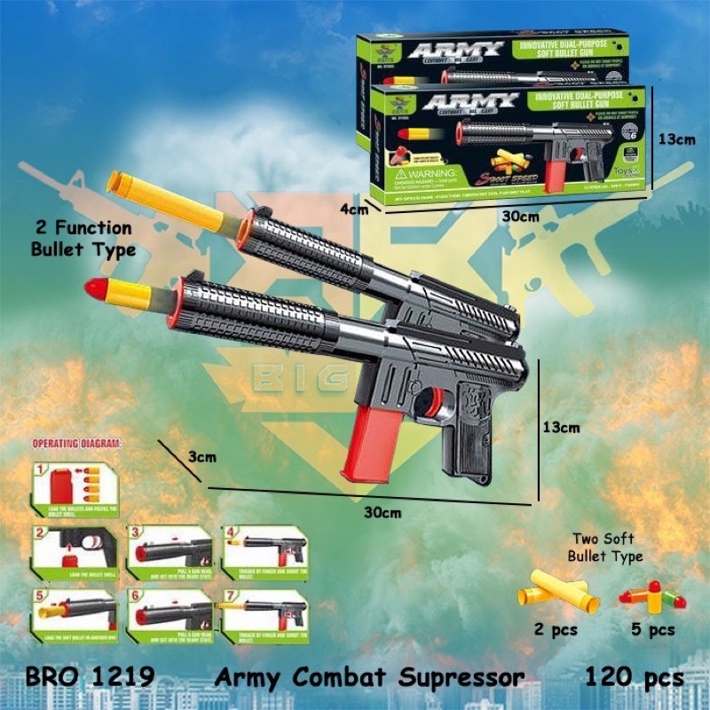 SENAPAN SOFT BULLET ARMY BRO-1219