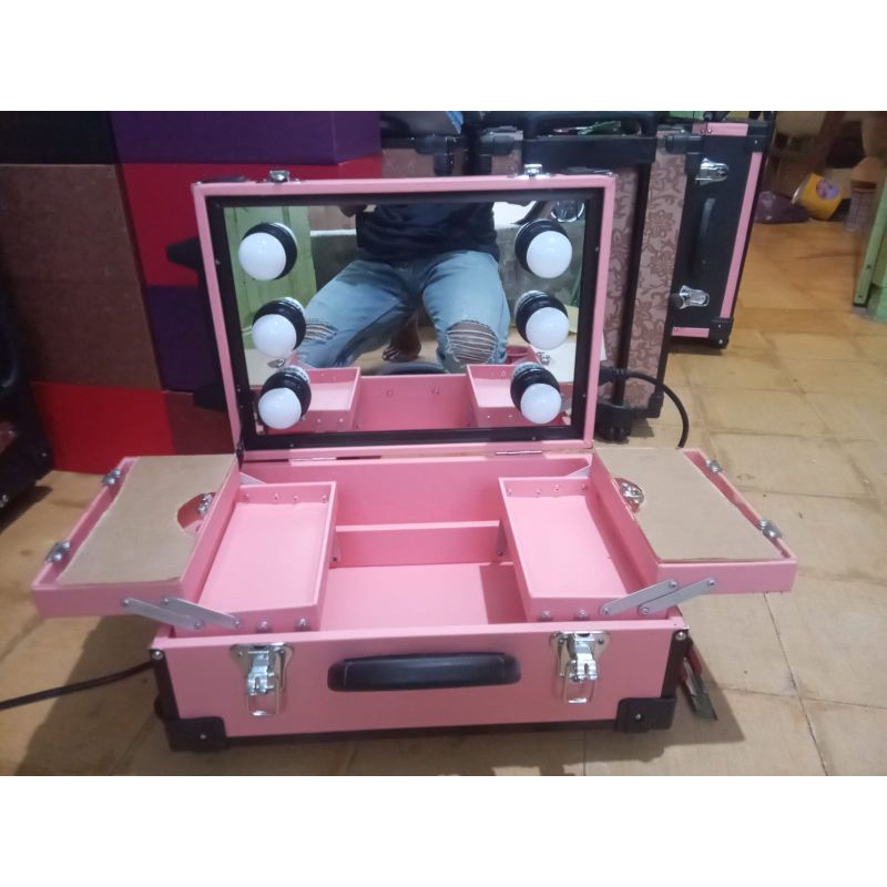 Bok/Koper Makeup/Beautycase FM 6 Lampu Tongol Murah