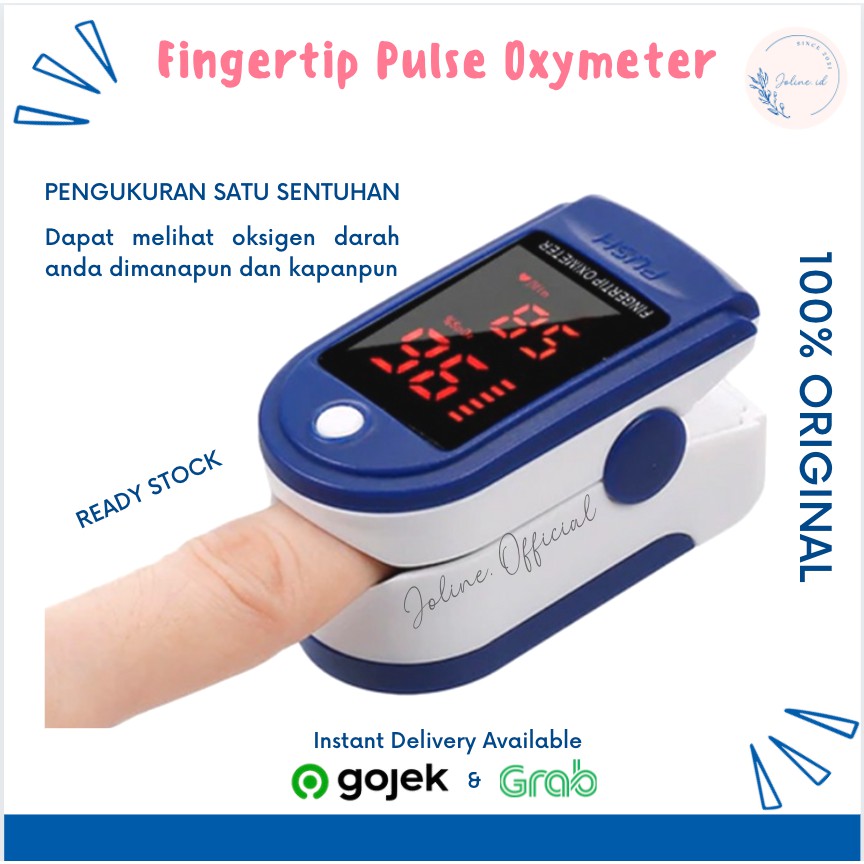 Fingertip Pulse Oxymeter / Fingertip Pulse Oximeter Bersertifikat / Alat Pengukur Oksigen Dalam Darah  &amp; Detak Jantung