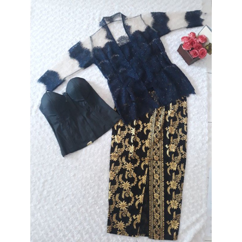 Set lengkap kebaya bali rok prada