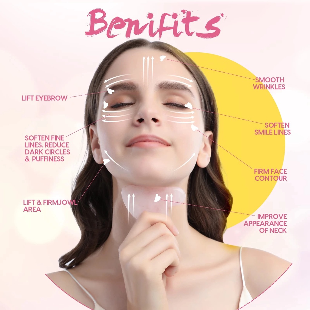 Alat Pijat Gua sha Bentuk Hati Untuk SPA / Akupuntur