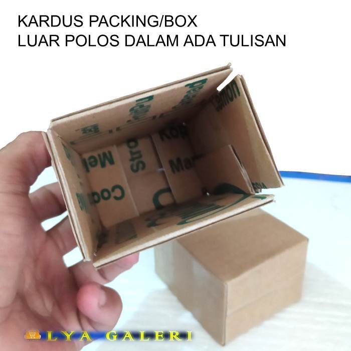 Kardus Packing MiniBox Uk.7x5x8 cm Luar Polos Dalam Ada Tulisan-2