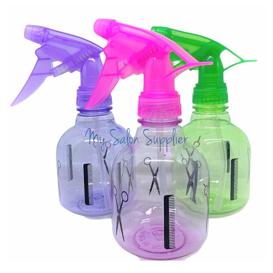 Botol Spray Salon Gambar Gunting &amp; Sisir Warna