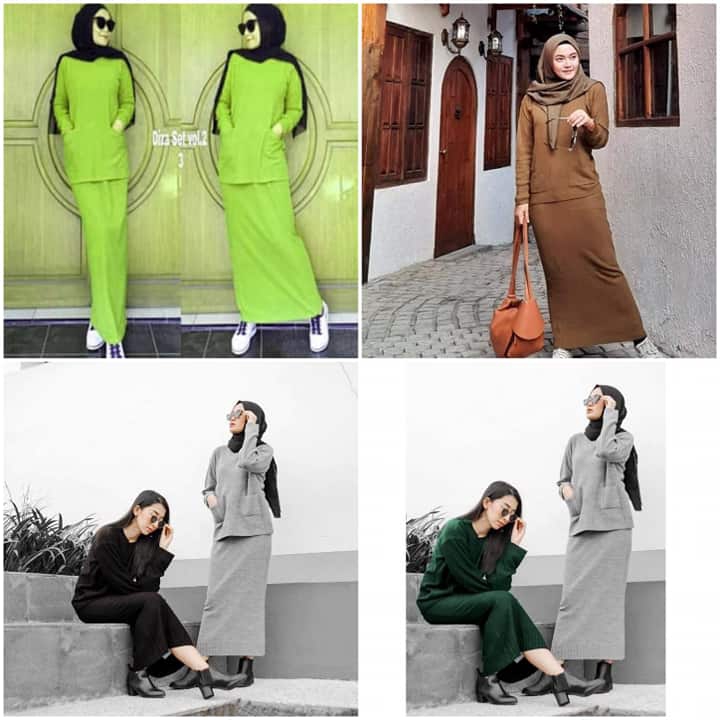 ZAHRA - Baju Rajut SETELAN Boxy / Boxy SETELAN