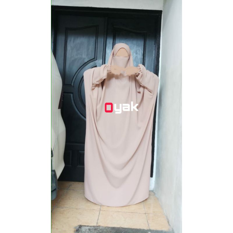 French khimar jumbo lengan karet/Zipper||FrenchKhimarOverHead