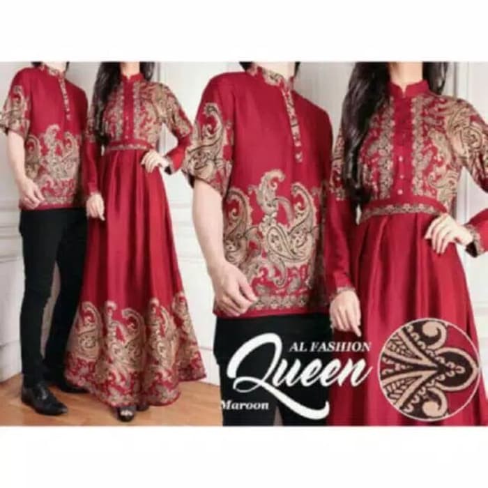 Baju Couple Pria Muslim Terbaru Baju Gamis Pesta Wanita Muslimah Merah gam16