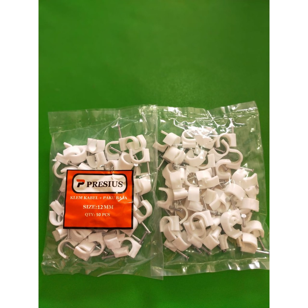PRESIUS KLEM KABEL PAKU BAJA BETON NO 12 MM ISI 50 PCS