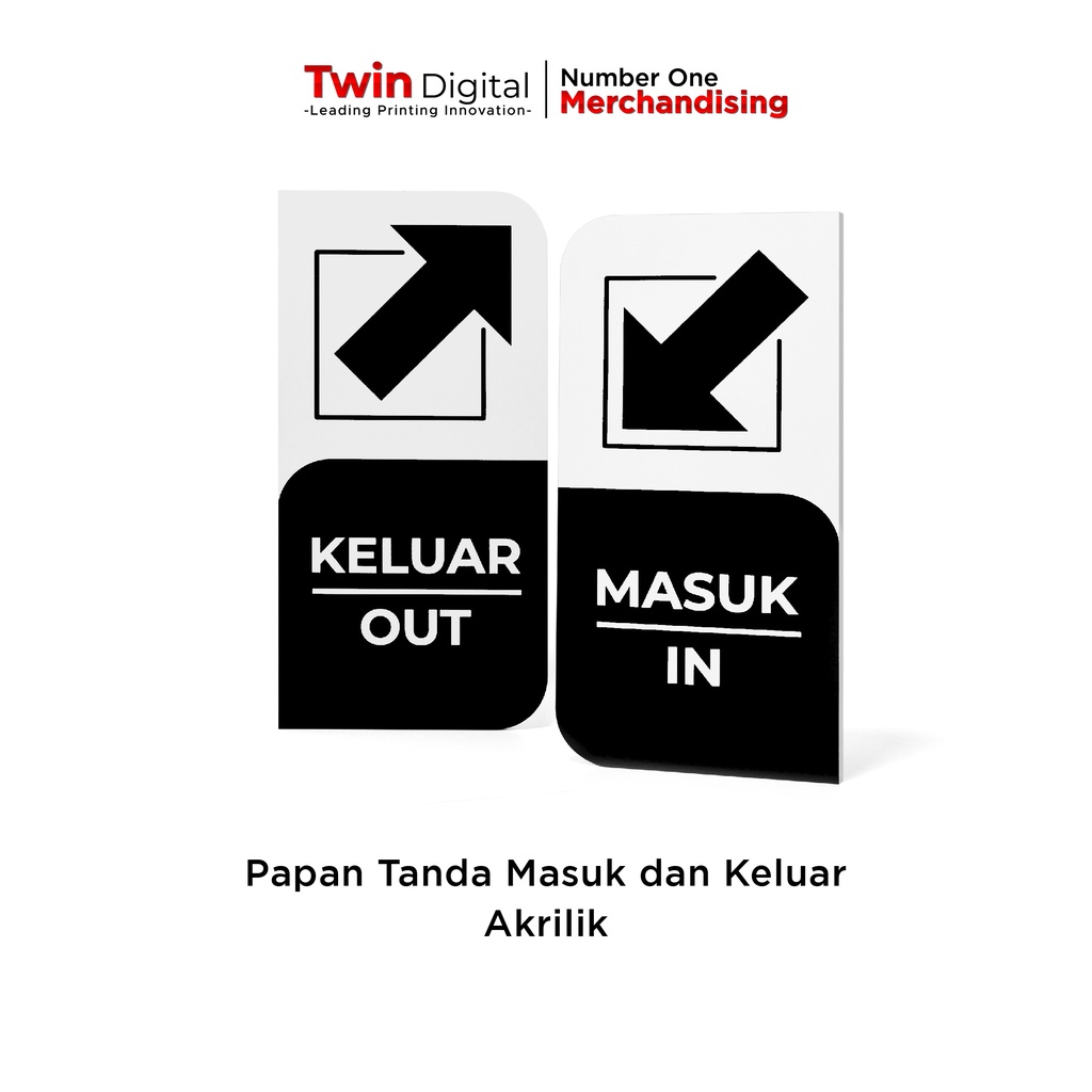 

Twindigital Papan Tanda Masuk dan Keluar Akrilik - Sign Notice In and Out Potrait Acrylic