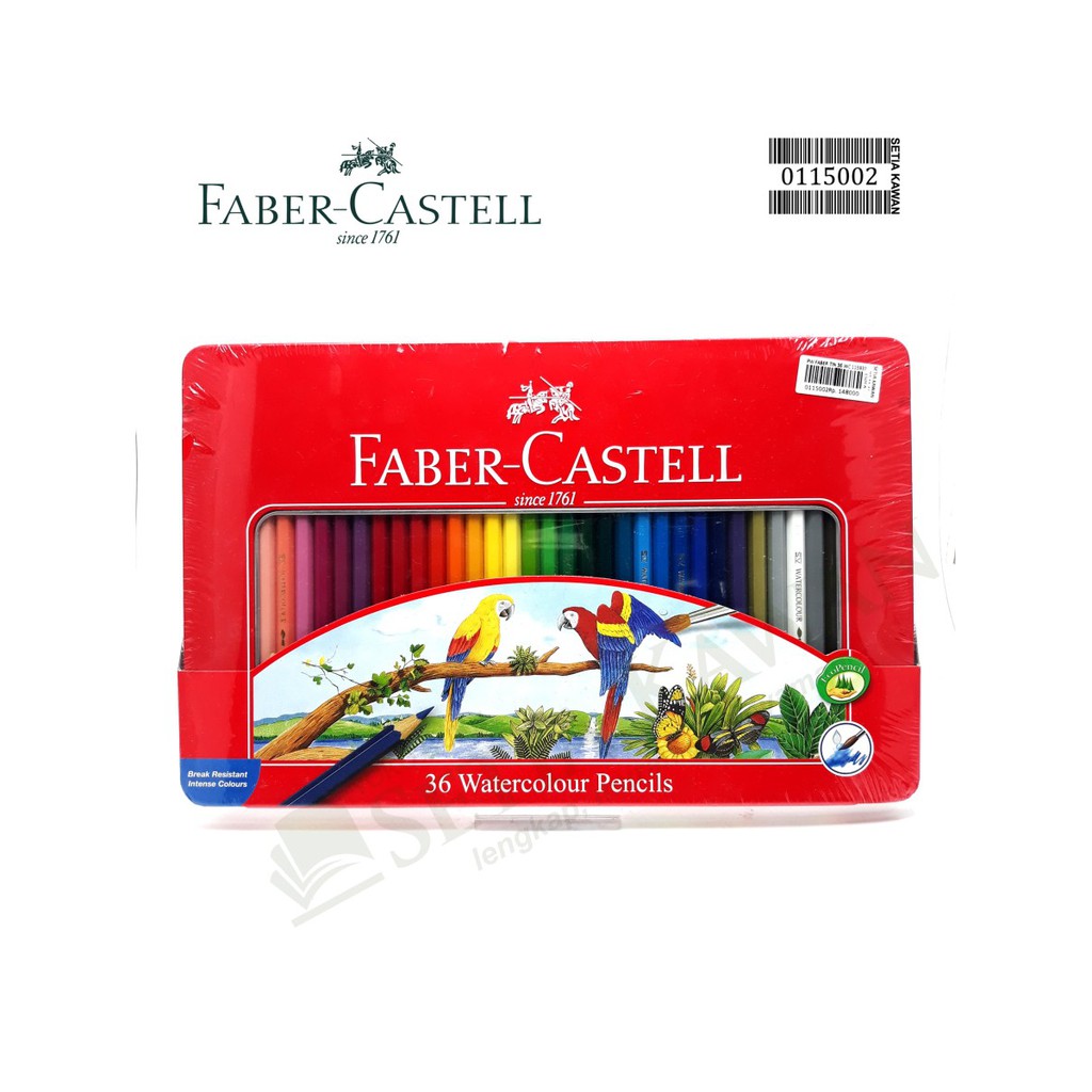 Pensil Warna Faber Castell 36 Watercolour Kemasan Kaleng (Tin case )