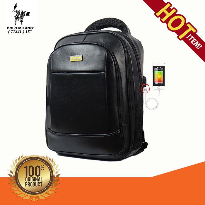 TAS PUNGGUNG PRIA MURAH POLO CAVALLO - 77221 - TAS RANSEL LAPTOP KEKINIAN MULTIFUNGSI FREE BOTOL!!