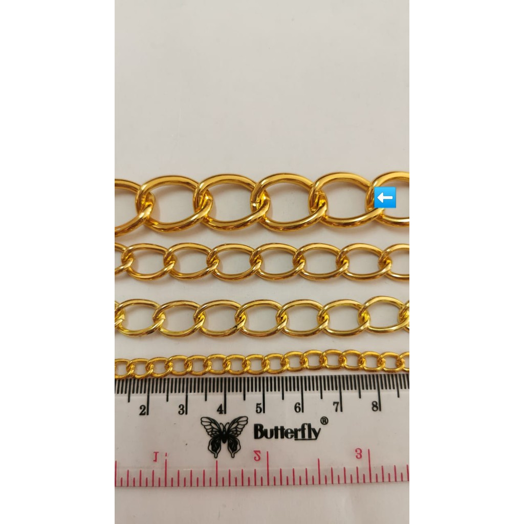[10 Meter] Rantai emas / rantai aluminium / rantai besi / rantai tas