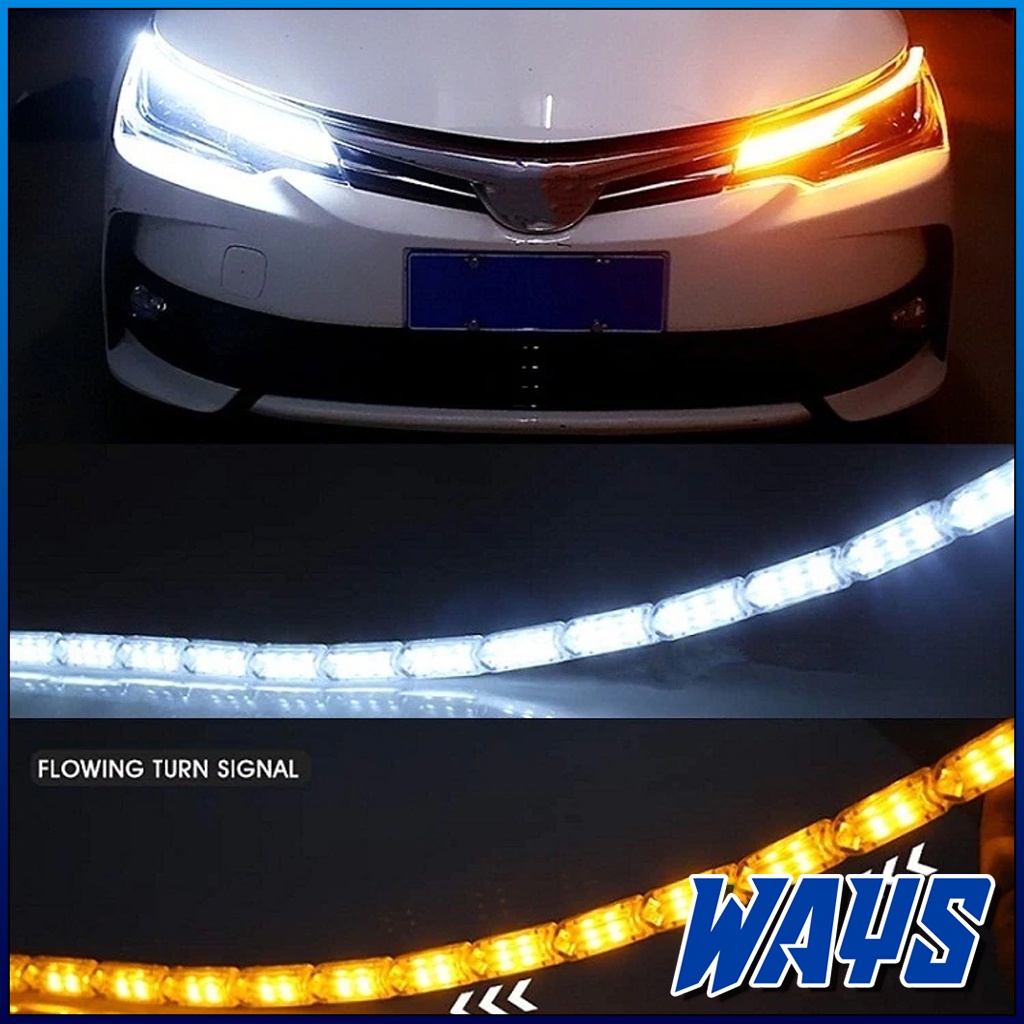 L229 |  Kristal Running Lampu Alis DRL Senja Sein Sen Variasi Mobil Motor Universal 12V - 25 30 CM