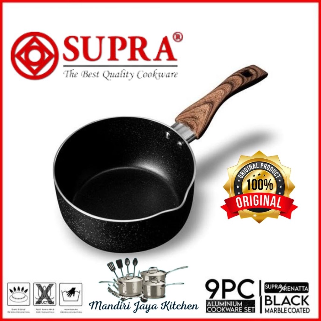 Panci Supra 9pcs Black Marble / Panci Set Supra Edisi Chef Renata Moeloek