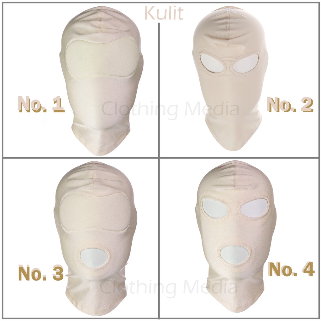 Hood Spandex Warna Kulit Topeng Cosplay Mask Blindfold Elastis Penutup Kepala