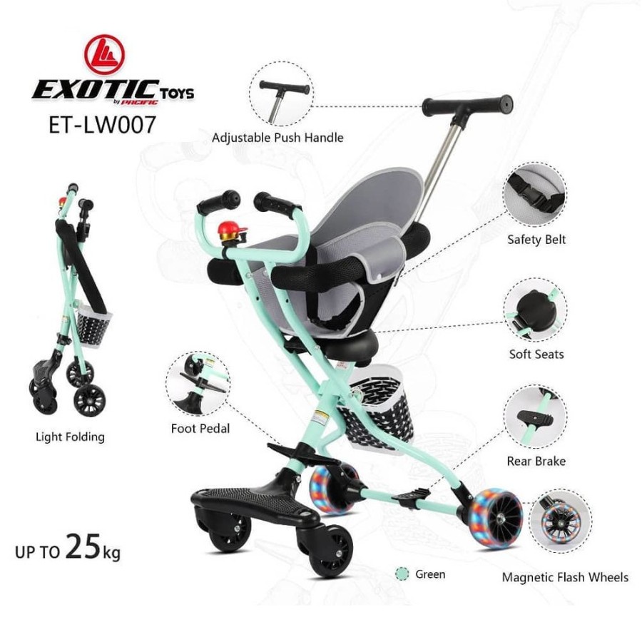 Stroller Anak Bayi Balita Kereta Dorong Stroler Anak Exotic ET LW007 Roda 4 By Pacific Garansi SNI-6