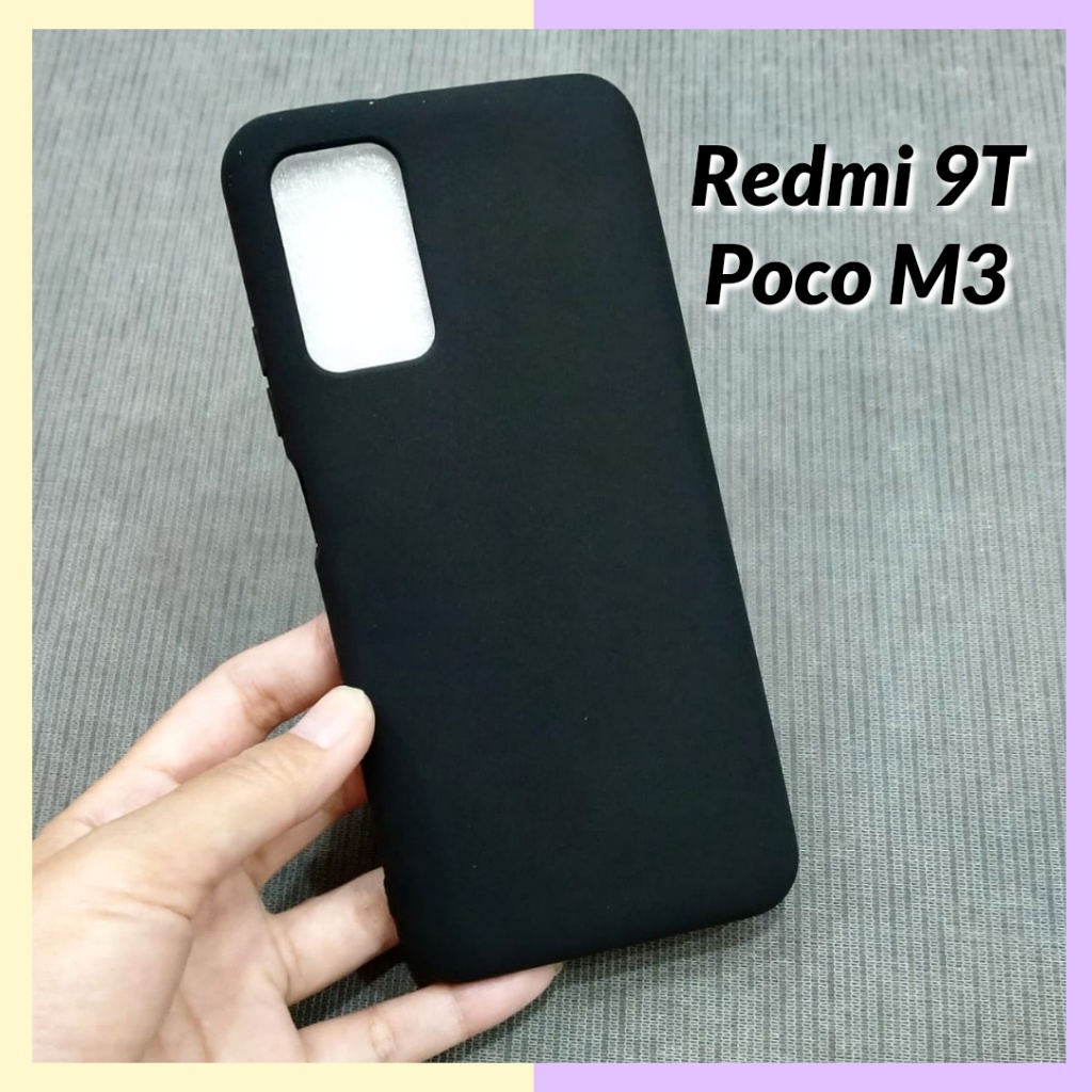 Case Hitam Redmi 9T / Poco M3 Black Matte Xiaomi Softcase Polos Slim Silikon HP