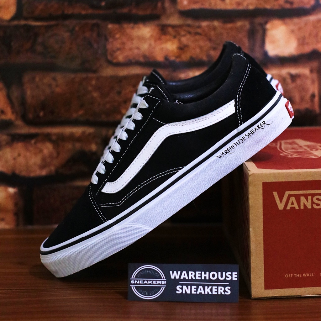 Sepatu Old SKool Classic Black White Sneakers OldSkool Old School Hitam Putih