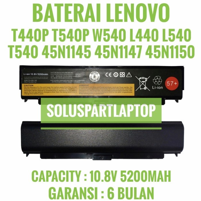 Baterai Laptop Lenovo ThinkPad T440 T440P L440 L540 57+