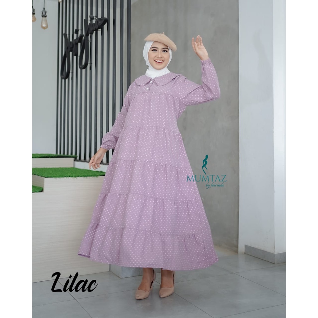 Abaya Vanesha dan Midi Dress Lidia ORI Mumtaz sakila moscrep HQ busana muslimah syari babydoll