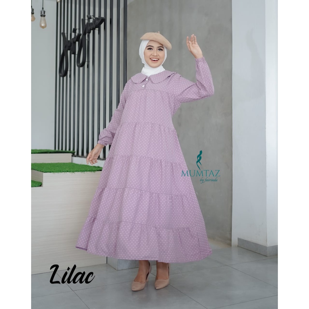 Abaya Vanesha dan Midi Dress Lidia ORI Mumtaz sakila moscrep HQ busana muslimah syari babydoll