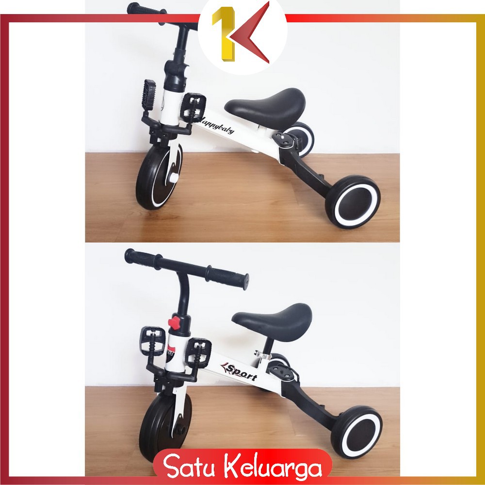 SK-M97 Mainan Sepeda Anak 3 Roda 2in1 Sepeda Keseimbangan Anak Balance Bike Ride On Anak Push Bike-PUTIH