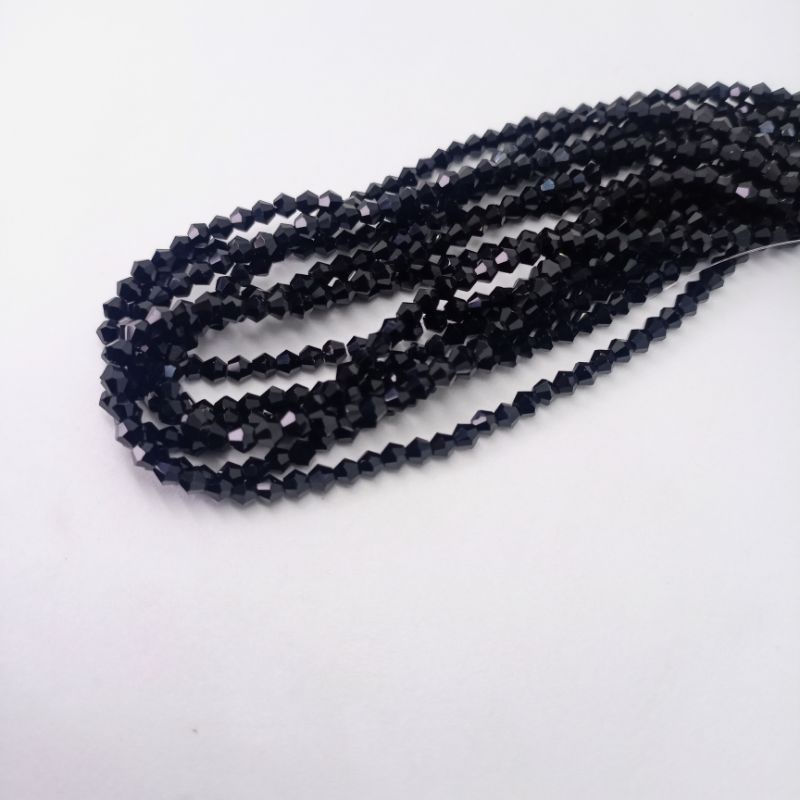 Kristal Kerucut Hitam Doff 4 mm