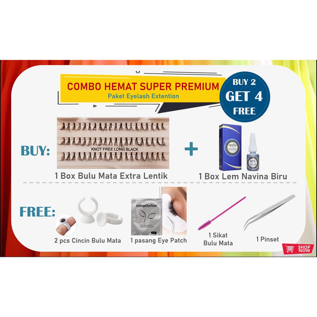 BUY 2 GET 4 FREE /  Paket Eyelash Extention Bulu Mata Extra Lentik SUPER PREMIUM SUPER HEMAT