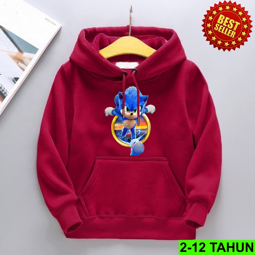 Hoodie SONIC Anak Laki Laki Jaket Anak Usia 2-12 Hoodie Anak Laki Laki Perempuan Hodie SONIC Anak Usia Jaket SONIC Anak Cowok / Switer Distro Bisa Cod