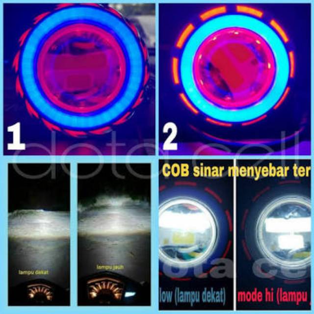 Projie LED lampu motor 1pasang