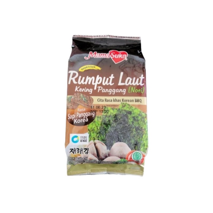 

MamaSuka Rumput Laut Panggang (Nori) rasa Sapi Panggang - BBQ 4,5g