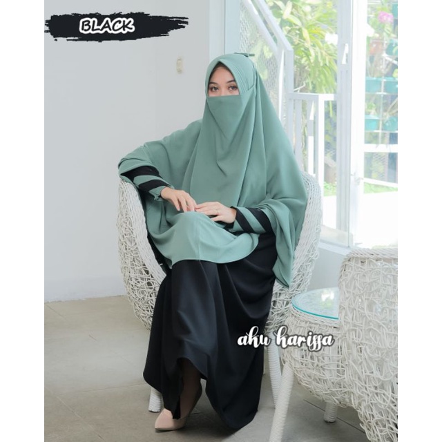 Gamis Syari Cadar Aku Karissa Aliyah Syari Set Hijab Ready Stock Seragaman