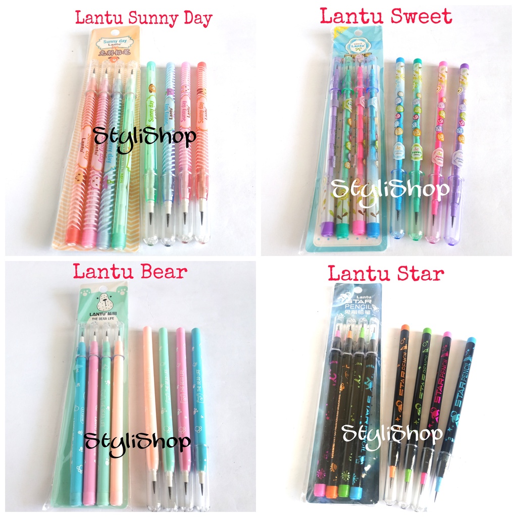 

Pensil Bensia Lantu Motif, Pensil Susun, Bullet Pencil